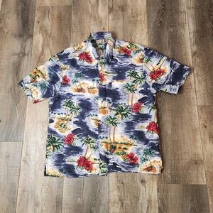 Natural Issue Hawaiian Mens Short Sleeve‎ Shirt Size: L